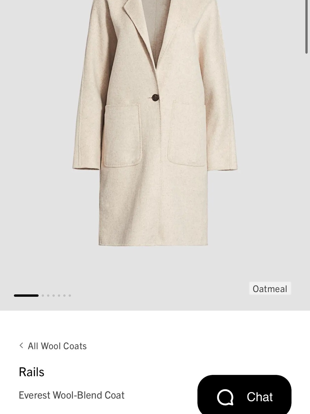 Rails EVERST Oatmeal Single-Button Wool-Blend Pea Coat